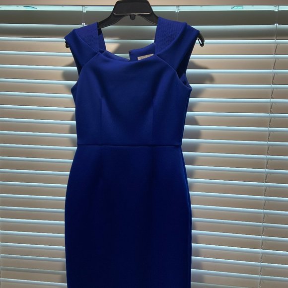 calvin klein cobalt blue dress Calvin Klein halter neck tank mini dress in cobalt blue - MBLUE